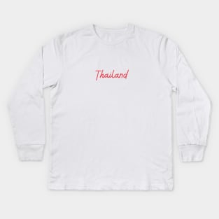 Thailand - Thai red - Flag color Kids Long Sleeve T-Shirt